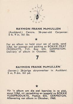 1960 Bokkie Meat Products New Zealand and South African Players #7 Raymond Frank McMullen Back